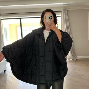 Zara Puffer Poncho with Hood